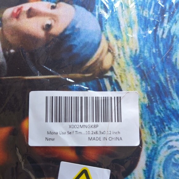 Mona Lisa Starry Night Girl With Pearl Earring Taking a Selfie Mouse Pad Gift - Picture 4 of 4